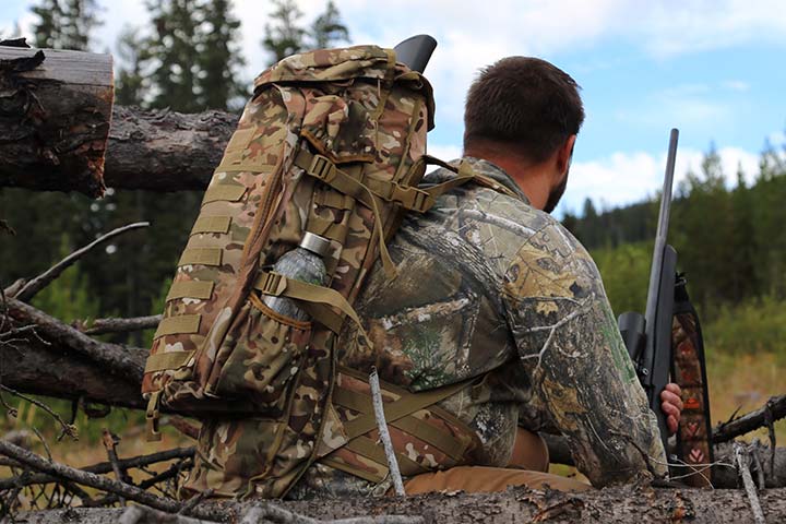 gunrunner forest camo hunting backpack with rifle carrier