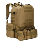 tactical molle 4 in 1 backpack with waist belt tan khaki